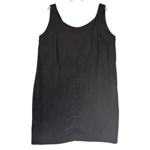 Magic Linen Scoop Neck Linen Women XL Lagonlook Artsy Tie Back Sleeveless Black